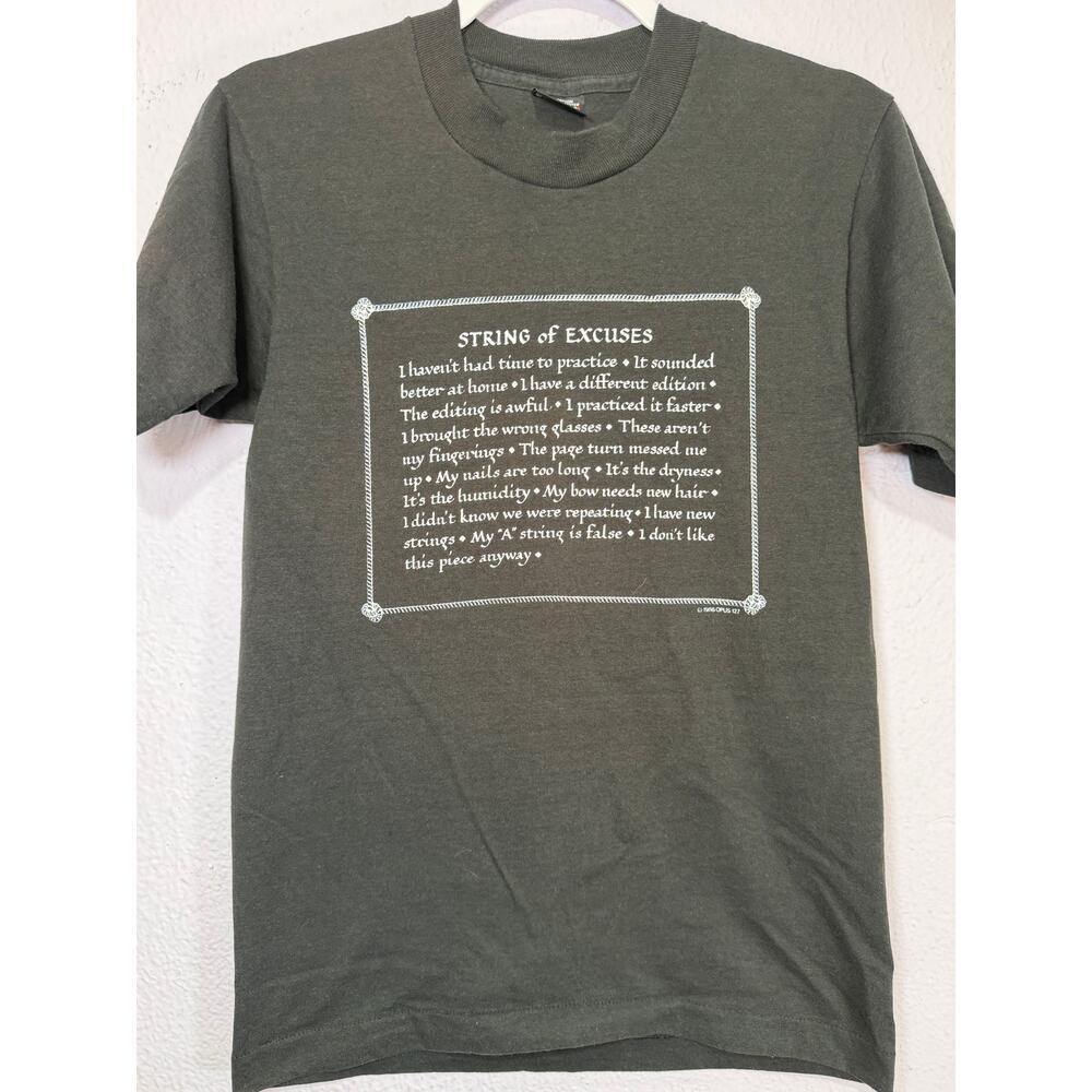 Vintage Single Stitched "Sorry Maestro" Band T-Shirt 1980's Small Opus Orchestra